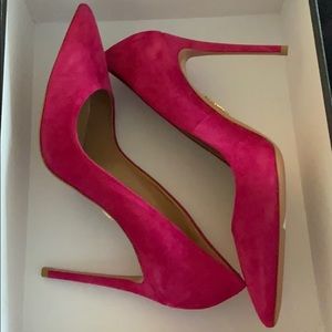 AQUAZZURA pink suede pump size 39